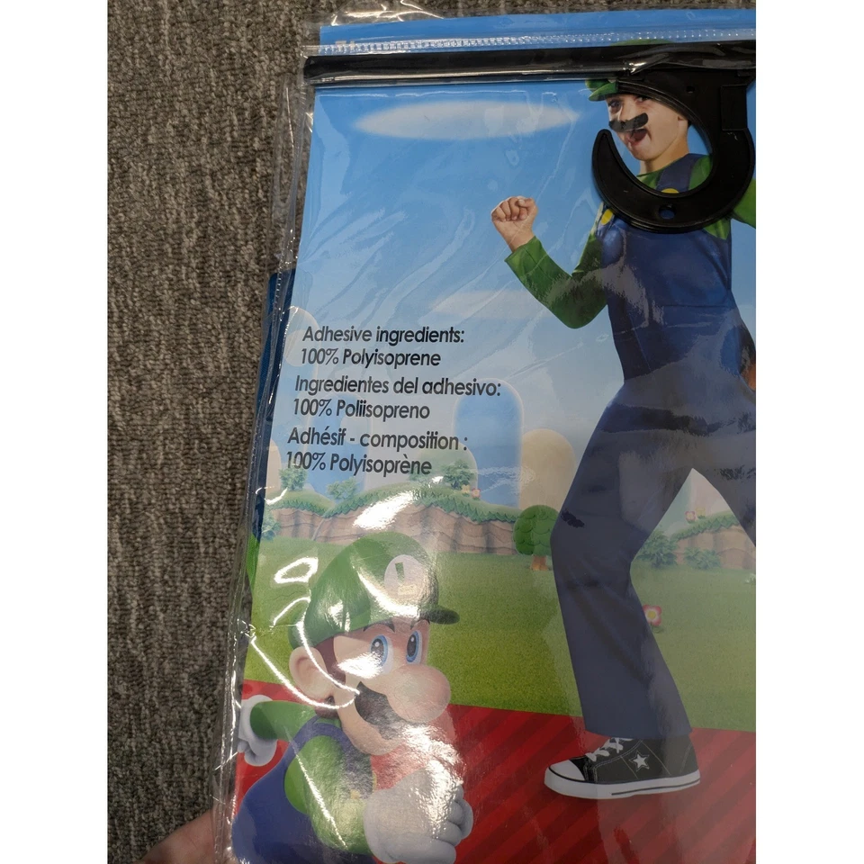 Nintendo Luigi Child Costume M 7 8 Halloween Mario Bros Role Play - Image 4 of 4