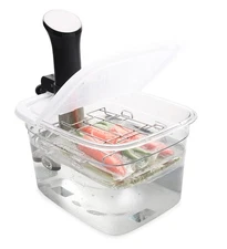 Versatile 12-Quart Sous Vide Container with Built-in Rack and Collapsible Hin...