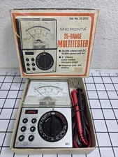 Radio Shack Micronta 22-202U 25-Range Multitester WORKING- Vintage- VGC -Og Box