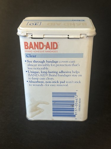 Vintage 1983 BAND-AID metallo latta e bende Johnson & Johnson USA - Foto 10 di 12