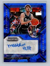 Matthew Hurt 2021 Panini Prizm Draft Picks Blue Ice Autograph RC #21/75 JSY #