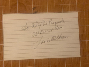 Louie Bellson Old School Jazz Drummer Signed/Inscribed 3x5 card