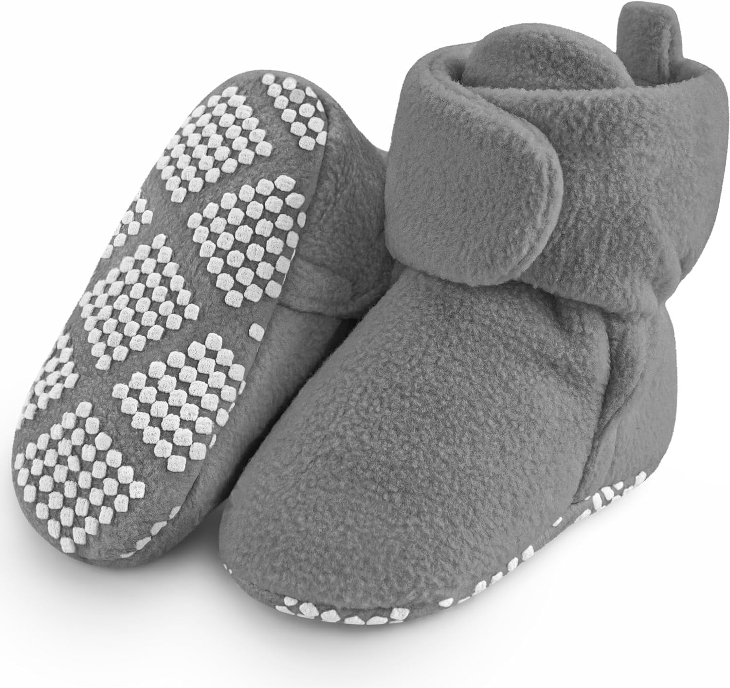 Fleece Baby Booties, Warm Cozy Baby Slippers, Stay on Sock Shoes, Easy to Put On