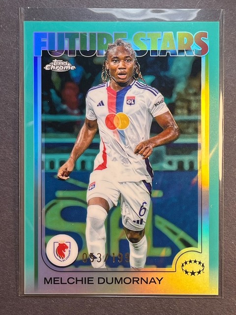 2024-25 Topps Chrome Melchie Dumornay Aqua /199 UEFA Women's Champions League
