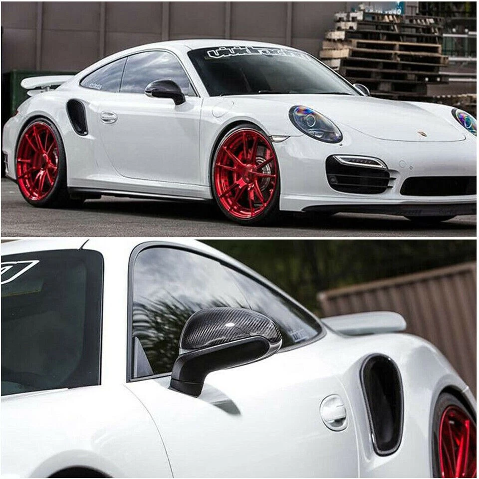 Cubierta de ventilación de guardabarros de aire lateral 100 % carbono real apta para Porsche 911 991 Turbo S 14-16 Foto 4 de 4