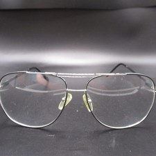 Vintage Aviator Eyeglass Frames Silver Metal Full Rim Clear Lenses Unisex 02948