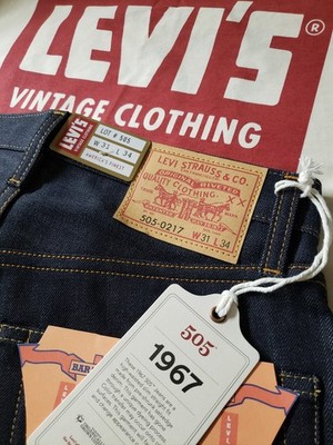 LEVI'S 1967   505-0217 LVC Rigid Pre-Shrunk Selvedge Vintage Clothing Jeans31/34