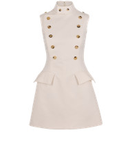 Alexander McQueen SS25 Military Dress Womens 6 Cream Wool