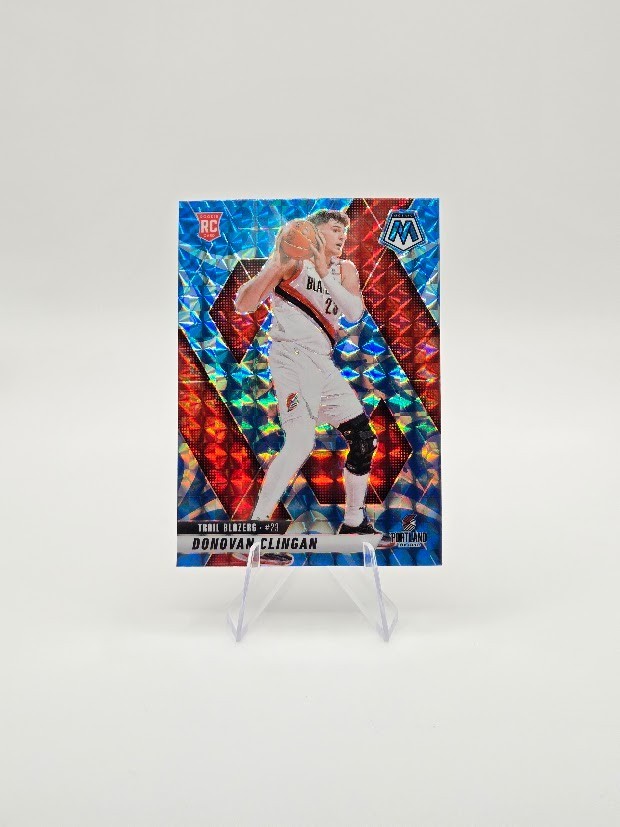 Donovan Clingan 2024-25 Panini Mosaic RC Blue Reactive SP #246 Trail Blazers