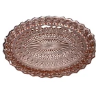Jeanette Depression Glass Holiday Pink Buttons & Bows Serving Platter 11” X 8”