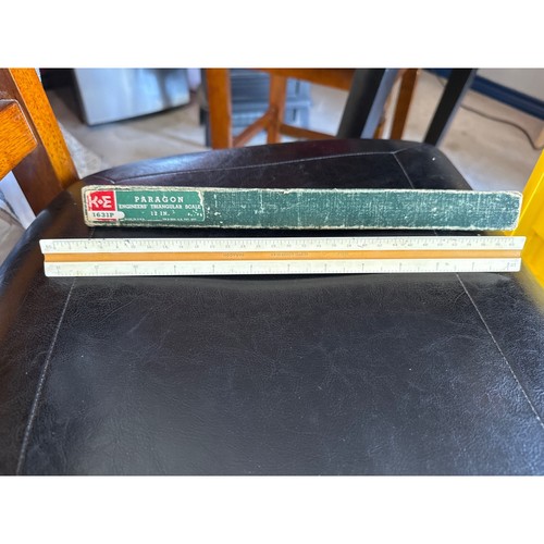 Vintage K&E Keuffel & Esser Paragon Engineers scala triangolare 12 pollici - Foto 3 di 3