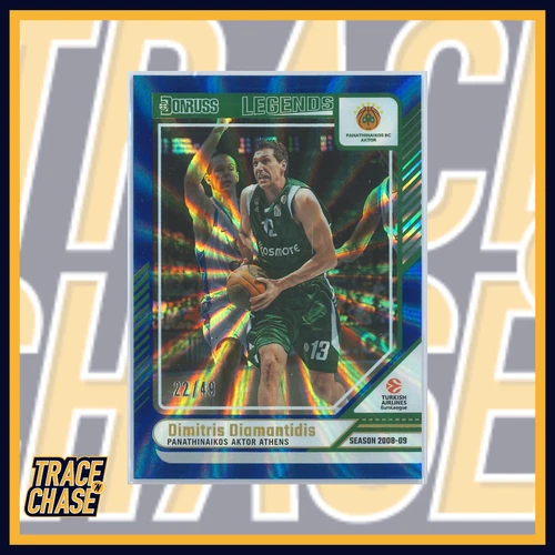 2024-25 Panini Donruss EuroLeague BK Dimitris Diamantidis Blue Laser 22/49 #171