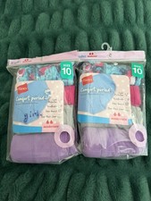 NEW Hanes Comfort Period Moderate Panty Underwear Hipsters Size 10 Lot of 2 pks