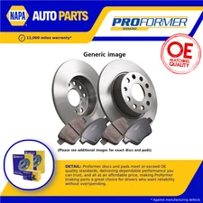 Solid Brake Discs and Pads Rear Proformer PBD8721+PBP7101 fits FORD FIESTA
