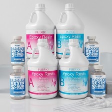 PUDUO 1 Gallon/2 Gallon Crystal Clear Epoxy Resin Kit- Never Yellows  Bubble