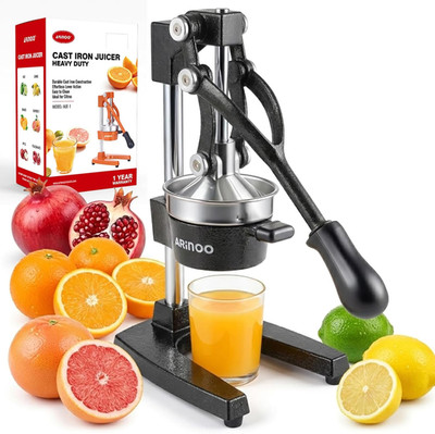Kitchen Cast Iron Citrus Juicer,Manual Hand Press Orange Juicer,Heavy Duty Count