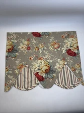 Waverly Sanctuary Rose Clay Double Scalloped Floral Valance 52” EUC - 4 Avail