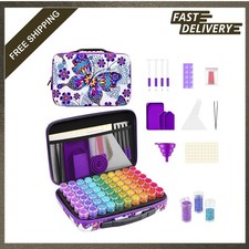 Diamond Painting Storage Case, 60 Slots Portable Organizer with Accessories for