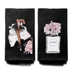 Black and Pink Bathroom Decor Pink Bathroom Accessories Set of 2 Hand Towels