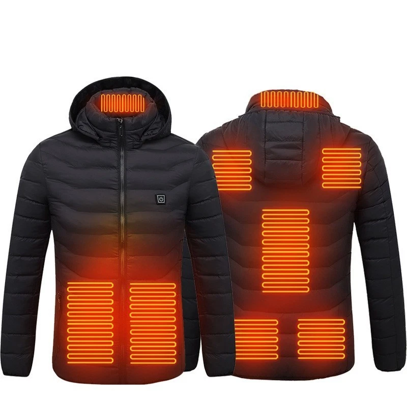 Men's USB Heated Winter Jacket | Electric Thermal Coat | 3 Heat Levels | Hooded - product detail image 3