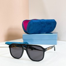 Gucci GG1188S Aviator Sunglasses Black Frame Solid Grey Lens 58  17-140