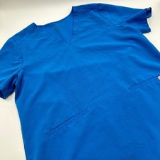 FIGS Scrub Top Womens 2XL Blue Good Technical Collection V-Neck Medical Nursing