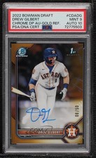 2022 Bowman Draft Chrome Pick Gold Refractor 8/50 Drew Gilbert PSA 9 Auto 0c3e