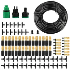 Misting Cooling System 98FT (30M) Misting Line + 30 Brass Mist Nozzles Garden US