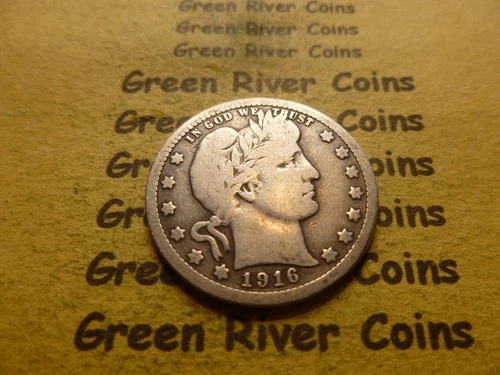 1916 d Barber Liberty Quarter Coin #M14 Beautiful High Grade Coin