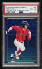 2022 Bowman Heritage Chrome Prospects Blue Refractor 91/99 Nick Yorke PSA 10 uk2