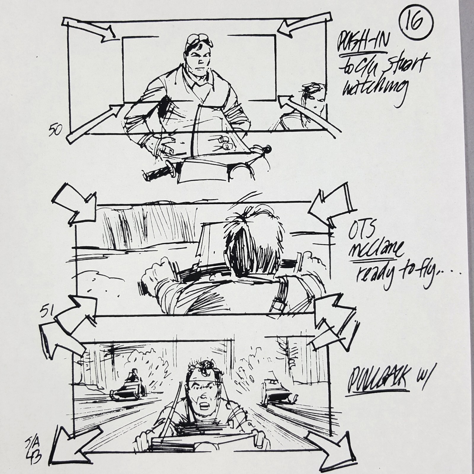 Image 4 of Die Hard 2 - Production Used Storyboard, Bruce Willis Snowmobile Chase, Prop 16