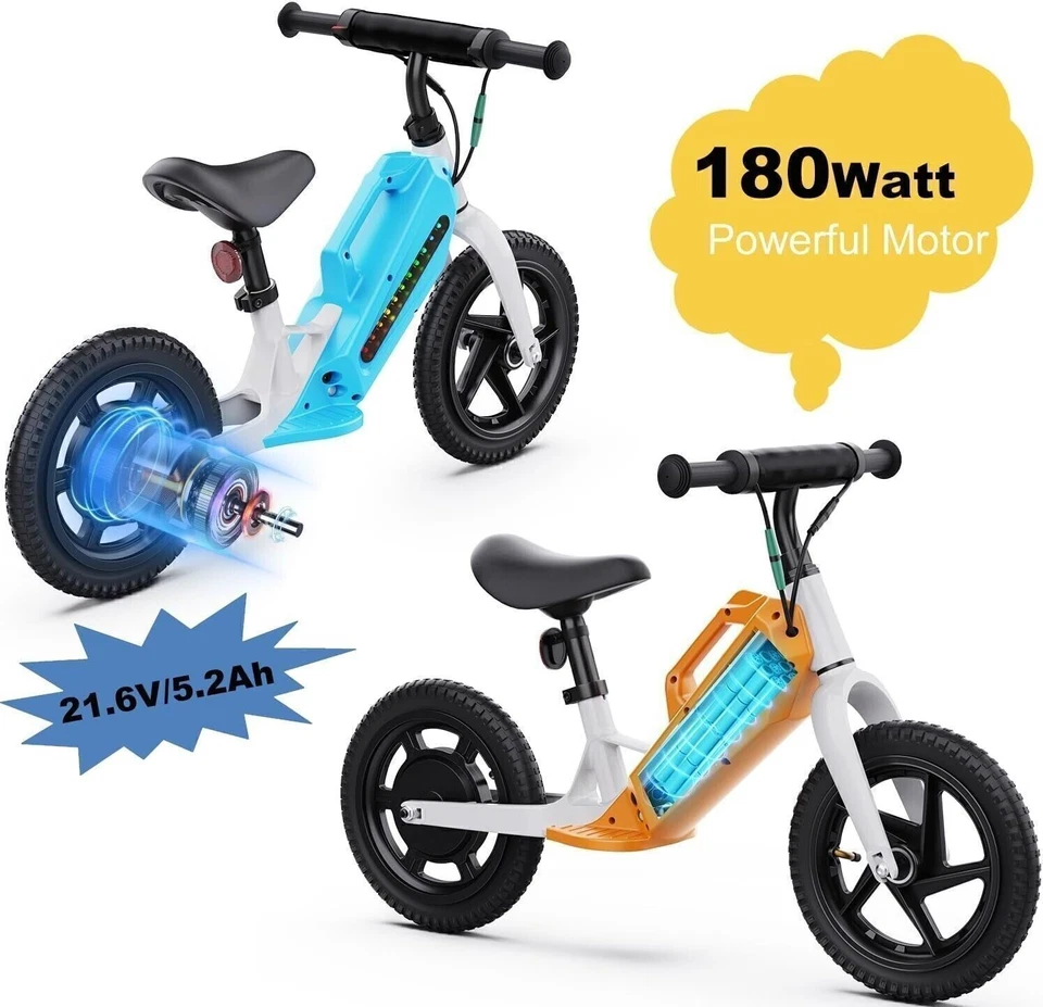 Bicicleta Eléctrica AOKDA K8 Niños 180W 12 km/h Bicicleta Eléctrica de Equilibrio para Niños de 3 a 6 años Foto 3 de 4