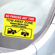 ROLL OF 150  EZ WINDOW CORNER  NO ILLEGAL PARKING TOW VIOLATION WARNING STICKERS