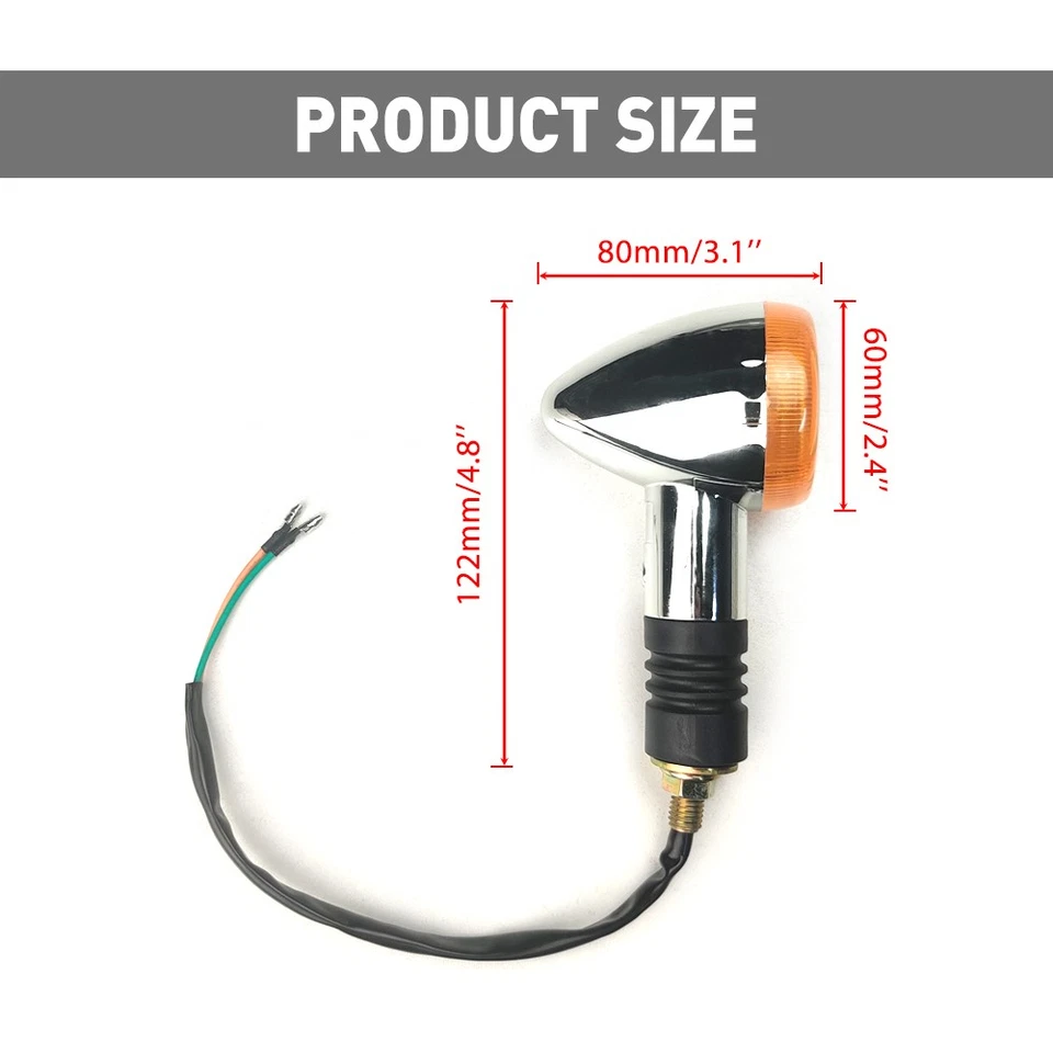 2 peças 12V mini motocicleta sinais de seta indicador de luz pisca lâmpada âmbar 12V - Imagem 2 de 4
