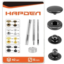 Leather Snaps and Fasteners Kit,15mm 40sets Metal Snap Buttons with Setter Tools