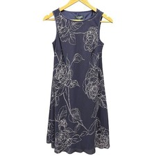 Lauren Ralph Lauren Women's 2 Floral A-Line Swing Dress Navy Sleeveless NWT