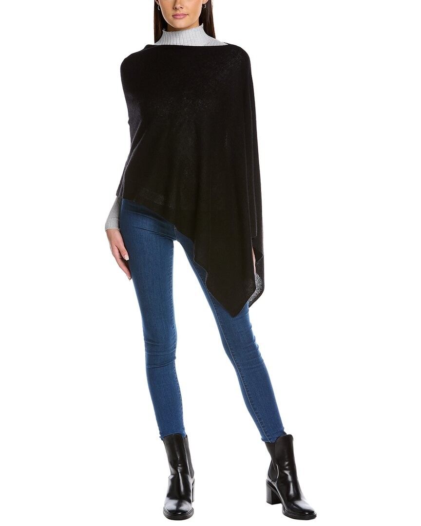 Portolano Lightweight Cashmere Poncho Womens Black 14690₽