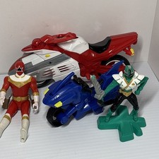 Power Rangers Action Figure Lot Shark Cycle Vintage Red Ranger Bandai Motorcycle