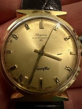 Vintage Longune Astromatic 25 Superflat Gold Tone Swiss Automatic Dress Watch