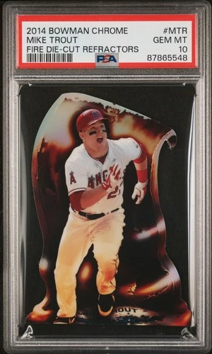2014 Bowman Chrome MIKE TROUT Fire Die-Cut Refractors #MTR PSA 10 LA ANGELS