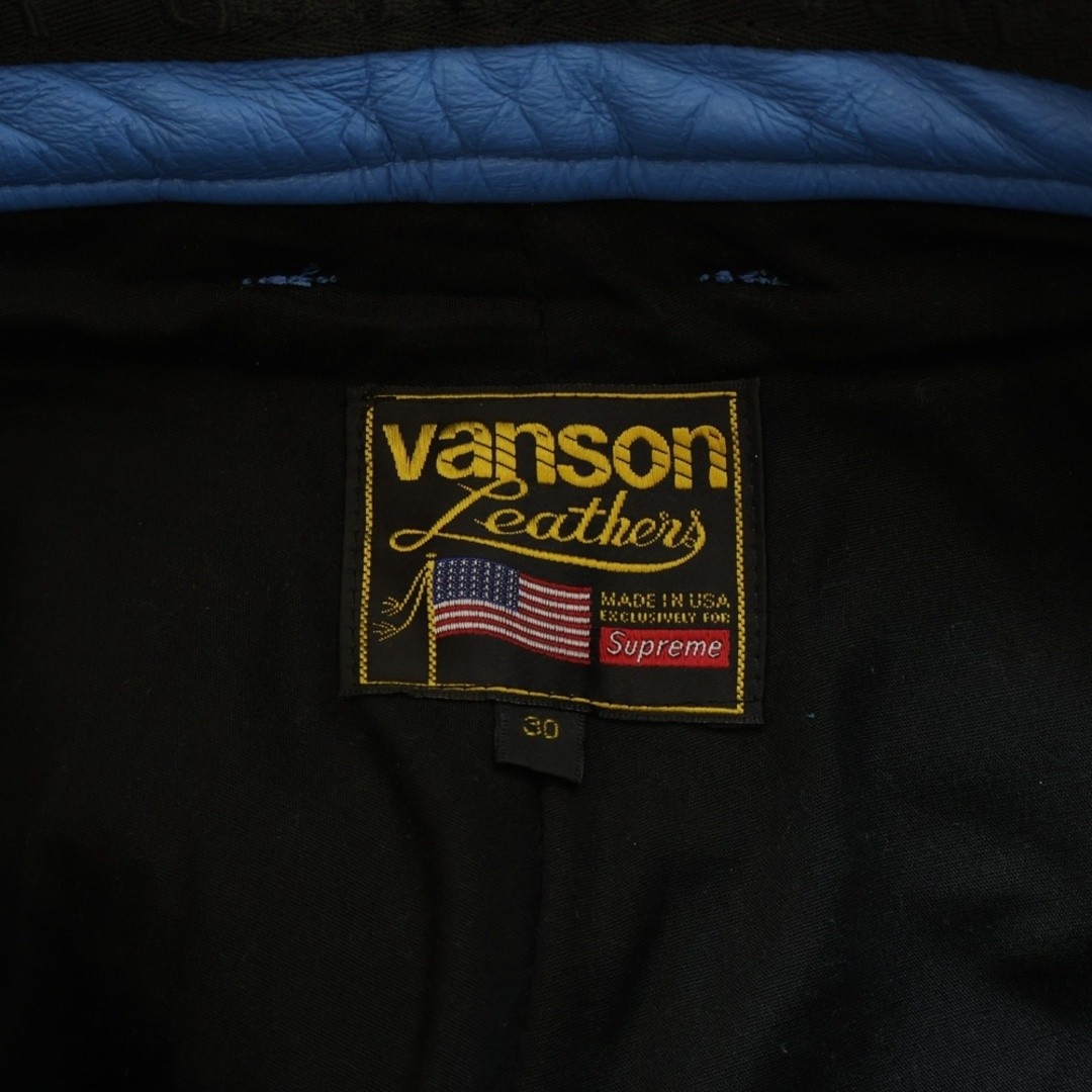 SUPREME 17aw X Vanson Leather Bones Pant Bone Racing Pants Blue Used ad3bad60ad0 thumbnail 7