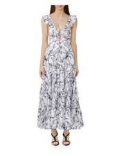 SIGNIFICANT OTHER Womens White Tie Cutouts Clasp At Back Sleeveless Maxi Dress 4