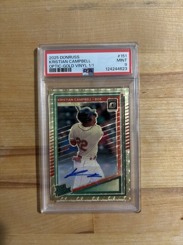 2025 Donruss Optic Kristian Campbell Rated Prospect Gold Vinyl 1/1 Auto Red Sox