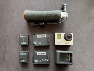 GOPRO HERO 3+ PLUS Silver EDITION 1080P With case and Accessories-VERY NICE!!