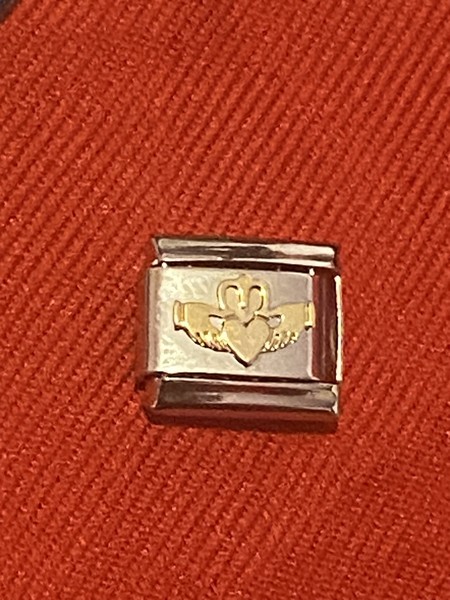 Alternate view of New Gold Plated Claddagh Italian Charm Fits 9mm Classic Nomination Bracelet