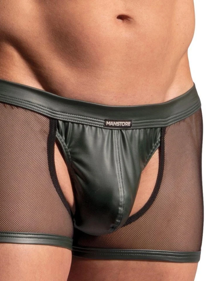 Manstore M2220 String Pants army Grün Netzt Pofrei Sexy Clubwear Herren Wäsche - Bild 3 von 3