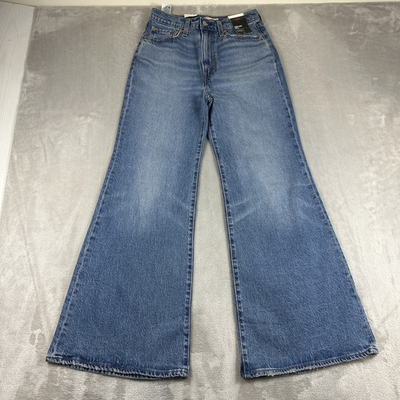 #ad Levi#x27;s Premium Jeans Womens Size 27x30 Blue Ribcage Bell High Rise Denim Stretch $55.21