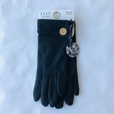 Elle Women  s Gloves With Lining Black Patterned