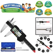 Versatile 6inch Digital Caliper with Large LCD, Easy Inch/MM Switching Options