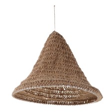  Abat-jour en corde de chanvre et coton tissé à la main, style bohème, rustique,